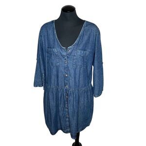 Speed Control 100% Cotton Babydoll Shirt Dress - Women’s XL